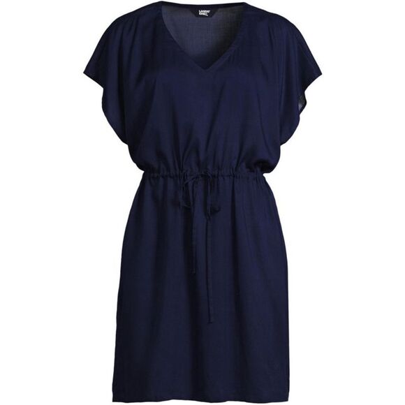 Land’s End Plus Standard Sizes swim coverup Lightweight Model Navy Blue Various - Picture 1 of 7